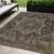 5' X 8' Brown Medallion Washable Indoor Outdoor Area Rug