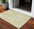 3' X 5' Gold Wheat And Ivory Floral Washable Indoor Outdoor Area Rug