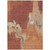 3' X 5' Orange And Burnt Orange Abstract Washable Indoor Outdoor Area Rug