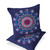 Set of Two 16" X 16" Blue and White Blown Seam Floral Indoor Outdoor Throw Pillow - 606114842484