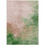 3' X 5' Pink And Green Abstract Washable Indoor Outdoor Area Rug