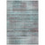 5' X 8' Teal Blue Gray And Charcoal Striped Washable Indoor Outdoor Area Rug
