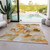 5' X 8' Orange and Ivory Abstract Washable Indoor Outdoor Area Rug
