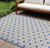8' X 11' Blue And Gray Geometric Indoor Outdoor Area Rug