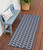 6' Navy Blue And Ivory Geometric Indoor Outdoor Area Rug - Navy Blue, Ivory