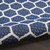 6' Navy Blue And Ivory Geometric Indoor Outdoor Area Rug - Navy Blue, Ivory