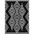 5' X 8' Black And Ivory Geometric Washable Indoor Outdoor Area Rug - Black, Ivory