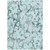 5' X 8' Teal Floral Washable Non Skid Indoor Outdoor Area Rug