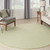 6' Ivory And Green Round Geometric Indoor Outdoor Area Rug