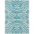 3' X 5' Teal Blue And Ivory Animal Print Washable Indoor Outdoor Area Rug