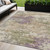 5' X 8' Beige Green And Purple Abstract Washable Indoor Outdoor Area Rug