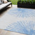 5' X 8' Denim Blue And Ivory Abstract Washable Indoor Outdoor Area Rug