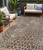 5' X 8' Brown And Beige Geometric Washable Indoor Outdoor Area Rug Transitional Style - Brown, Beige Color