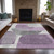 3' X 5' Purple And Gray Abstract Washable Indoor Outdoor Area Rug