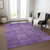 3' X 5' Purple Eggplant And Gray Patchwork Washable Indoor Outdoor Area Rug