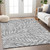 5' X 8' Gray And Light Gray Floral Washable Indoor Outdoor Area Rug