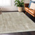 3' X 5' Beige And Ivory Striped Washable Indoor Outdoor Area Rug - 608219359881