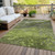 3' X 5' Olive Green And Lime Green Abstract Washable Indoor Outdoor Area Rug