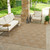 7' X 10' Beige and Brown Geometric Distressed Indoor Outdoor Area Rug