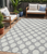 5' X 8' Gray And Silver Polka Dot Washable Indoor Outdoor Area Rug