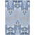 5' X 8' Sky Blue Denim Blue And Ivory Ikat Washable Indoor Outdoor Area Rug