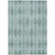 5' X 8' Teal Geometric Washable Non Skid Indoor Outdoor Area Rug - Teal Blue