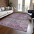 5' X 8' Purple And Gray Floral Washable Indoor Outdoor Area Rug