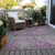5' X 8' Purple And Gray Floral Washable Indoor Outdoor Area Rug