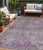 5' X 8' Purple And Gray Floral Washable Indoor Outdoor Area Rug