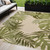 5' X 8' Ivory And Green Palm Leaf Indoor Outdoor Area Rug - Ivory, Green