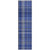 8' Runner Navy Blue Plaid Washable Non Skid Indoor Outdoor Runner Rug