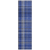 8' Runner Navy Blue Plaid Washable Non Skid Indoor Outdoor Runner Rug