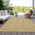 5' X 8' Gold Black And Beige Geometric Washable Indoor Outdoor Area Rug