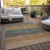 5' X 8' Terra Cotta Copper And Beige Striped Washable Indoor Outdoor Area Rug