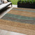 5' X 8' Terra Cotta Copper And Beige Striped Washable Indoor Outdoor Area Rug