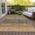 5' X 8' Terra Cotta Copper And Beige Striped Washable Indoor Outdoor Area Rug