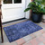2' X 3' Navy Blue Abstract Washable Non Skid Indoor Outdoor Area Rug Transitional Style - Navy Blue Color