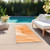 8' Orange Abstract Washable Indoor Outdoor Runner Rug