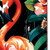 36" Black And Coral Solid Wood Flamingo Porch Sign