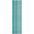 8' Runner Teal and Gray Striped Washable Non Skid Indoor Outdoor Runner Rug