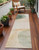 8' Runner Beige and Green Abstract Washable Non Skid Indoor Outdoor Runner Rug