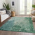 5' X 8' Emerald Abstract Washable Indoor Outdoor Area Rug