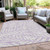 5' X 8' Lavender And Ivory Floral Washable Indoor Outdoor Area Rug - 608219297367