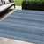 5' X 8' Denim Blue And Sky Blue Striped Washable Indoor Outdoor Area Rug - 880016491906