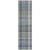 2' X 8' Blue Gray and Green Plaid Washable Non Skid Indoor Outdoor Area Rug