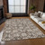 5' X 8' Brown Gray And Beige Floral Washable Indoor Outdoor Area Rug