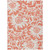 5' X 8' Salmon and Ivory Floral Washable Non Skid Indoor Outdoor Area Rug