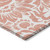 5' X 8' Salmon and Ivory Floral Washable Non Skid Indoor Outdoor Area Rug