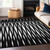 3' X 5' Black Ivory And Gray Geometric Washable Indoor Outdoor Area Rug