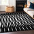 3' X 5' Black Ivory And Gray Geometric Washable Indoor Outdoor Area Rug